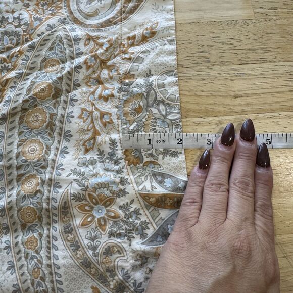 Pottery Barn Blythe Paisley Gold Ivory X2 Standard Pillow Shams Organic Cotton - Picture 11 of 12